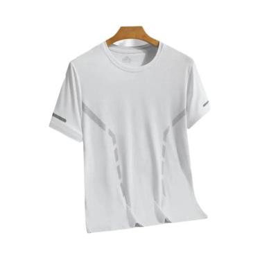 Imagem de Camiseta Masculina De Verão Para Corrida Em Seda Gelada, Secagem Rápid