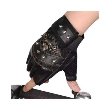 Imagem de Luvas De Motocicleta Unissex Em Couro PU Impermeáveis Com Rebites De C