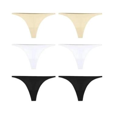 Imagem de Calcinhas G-String Femininas De Seda Gelada Sem Costura Com Cintura Em