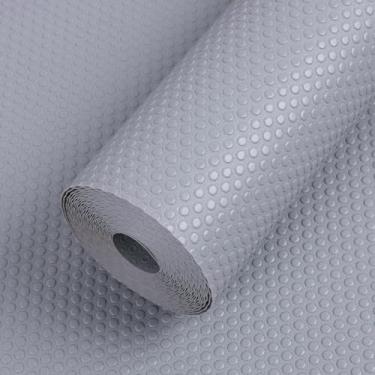 Imagem de FLPMIX Forro de prateleira de armário de cozinha: forro de gaveta de cozinha cinza claro à prova d'água 30,5 cm x 304,8 cm - Tapete de armário de banheiro não adesivo fácil de cortar para prateleiras