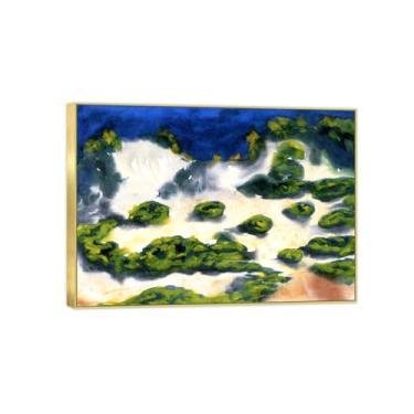 Imagem de Impressão em tela de paisagem pronta para pendurar - pintura de arte de parede famosa - dunas - decoração de casa moderna imagem moldura dourada 70 x 100 cm 27 x 39 pol