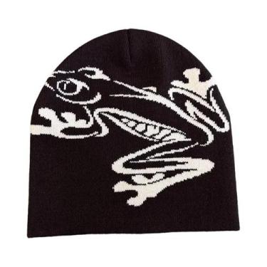 Imagem de Gorro Unissex Com Estampa De Sapo, Chapéu De Inverno De Malha Elástica
