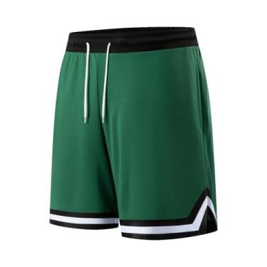 Imagem de Bermudas Masculinas De Basquete Para Verão, Casuais, Soltas E Respiráv