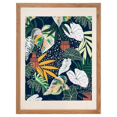 Imagem de Zibrelte Porta-retrato de madeira de carvalho natural 61 x 91 cm - fosco para fotos, pôsteres ou impressões de 50 x 76 cm, moldura de pôster grande para parede de galeria