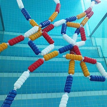 Imagem de Flutuador de corda divisor de piscina em espiral - Boia de segurança colorida para piscinas internas/externas, marcação de faixa e linha de aviso para escolas e natação recreativa