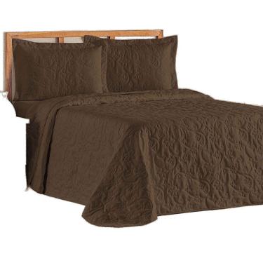 Imagem de Cobre Leito Colcha Queen Mobili 03 Peças - Tabaco - 100% Poliéster