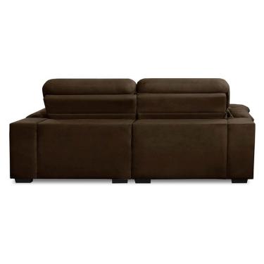 Imagem de Sofa Retratil Reclinavel 2 Lugares 2,90m Crystal Veludo Marrom Lansofbr