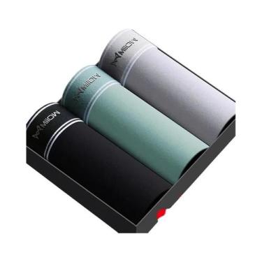 Imagem de Cuecas Boxer Masculinas Respiráveis De Grafeno Antibacterianas 3 Peças