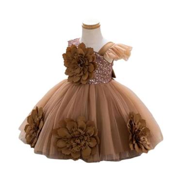 Imagem de Vestido De Festa Para Menina Com Mangas Voando E Brilho Vermelho, 0-6 