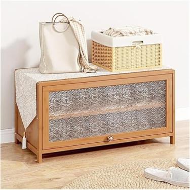 Imagem de Armário de sapatos multicamadas com portas dobráveis, organizador de sapateira ajustável para armários corredores quartos entradas (3 camadas, 70 cm)