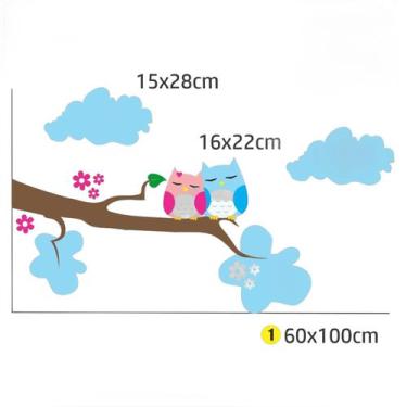 Imagem de Adesivo Parede Coruja Love 60X100 Quarto Infantil - escolhidoporamor