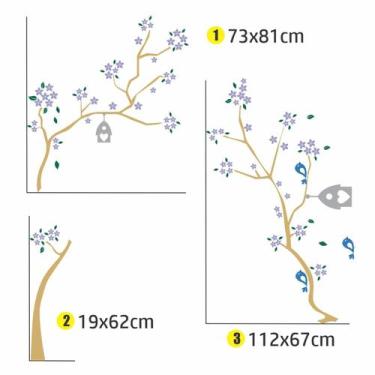 Imagem de Adesivo Parede Árvore Felicidade 112X67 Quarto Infantil - escolhidopor