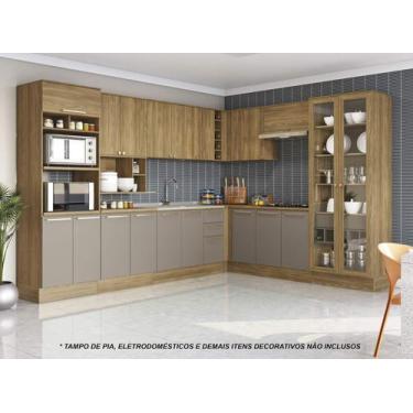 Imagem de Armário de Cozinha Modulada Completa de Canto 14 peças 3,29x2,58m 214 