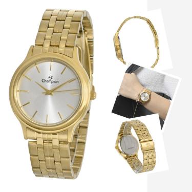 Imagem de Relógio Dourado Champion Feminino Pulseira em Aço Resistente-Feminino