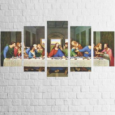 Imagem de Quadro Canvas Religioso Santa Ceia Jesus Cristo 110X65Cm