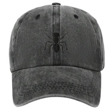Imagem de Boné de beisebol, chapéus lisos de algodão com bordado de formiga pret