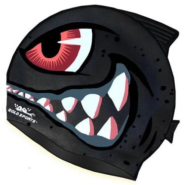 Imagem de Touca De Natação Gold Sports Kids Bad Shark De Silicone, Preto, Único,