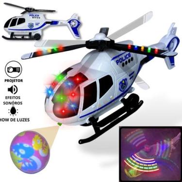 Imagem de Helicóptero Bombeiro Ou Policia Brinquedo Com  Som E Luz Led - Europio