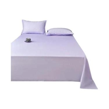 Imagem de Lençol De Cama Lavável À Máquina Em Cor Sólida Para Cama De Solteiro O