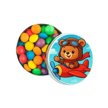 Imagem de Latinha Lembrancinha Personalizada Ursinho Aviador