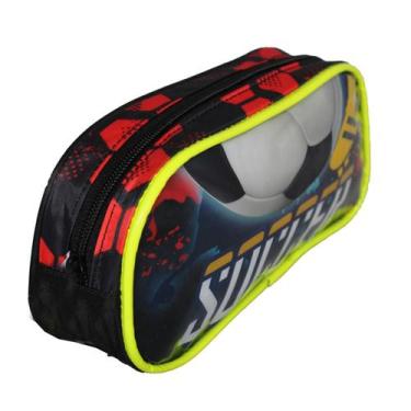 Imagem de Estojo Escolar Infantil Juvenil Futebol Copa Soccer Jogo - luxcel, ver