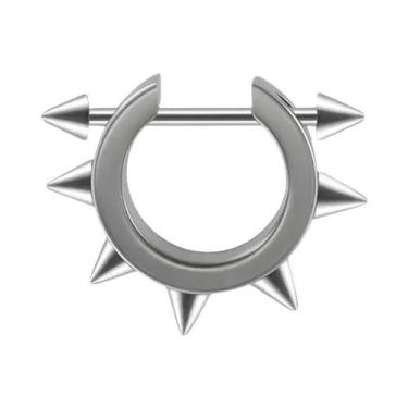 Imagem de Brinco De Argola Com Espigão Cônico Em Aço Inoxidável Prata E Preto Pa