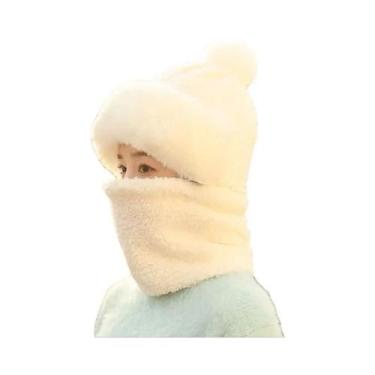 Imagem de Balaclava Térmica Feminina De Inverno Com Forro De Lã E Gorro (2 Peças