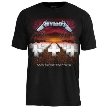 Imagem de Camiseta de Banda Metallica em Algodão Manga Curta Gola Redonda-Unissex