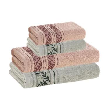 Imagem de Jogo de Toalhas de Banho Karsten Percal de Algodão 4 Peças, Rosê/Match