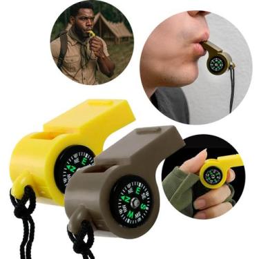 Imagem de Apito de Emergência com Bússola e Cordão - Nilo-imports