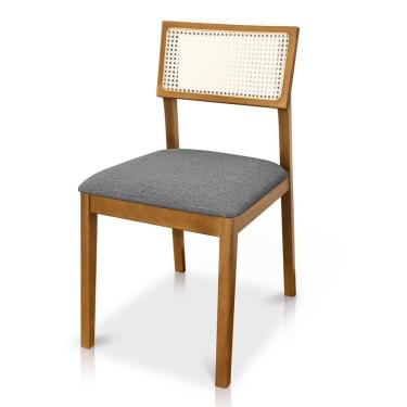 Imagem de Cadeira de Jantar e Living Millie com Tela Natural Estofada Linho - Desk Design