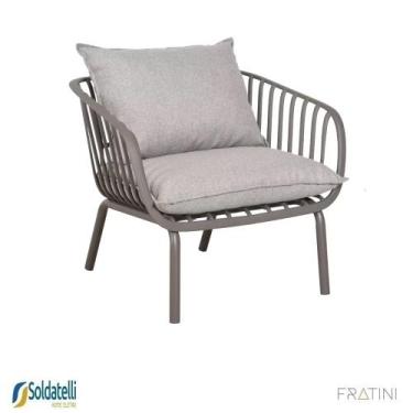 Imagem de Poltrona Sofá Outdoor Noronha Seiva PP 79cm Cinza e Nude - 01 Lugar - 