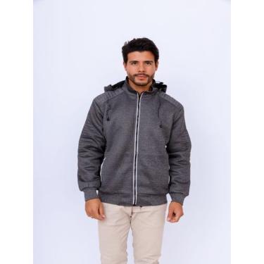 Imagem de Jaqueta Neoprene Masculina Forrada com Capuz Chumbo - Ast Store, G, Ch