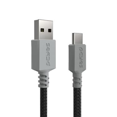 Imagem de Cabo Usb A 2.0 Macho P/ Usb Tipo-c - Conec. Cinza - P/ Ps5 - 3m - Nylon - Cbpy03c