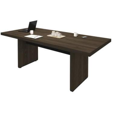 Imagem de Mesa de Reunião Charuto/Preto 006104 - Artany - Artany Móveis