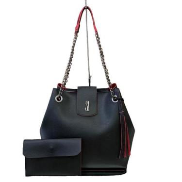 Imagem de Bolsa feminina de marca famosa  tipo sacola grande com nécessaire prem