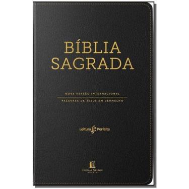 Imagem de Livro - Bíblia NVI, Capa luxo preta, Letras de Jesus em vermelho, Índi
