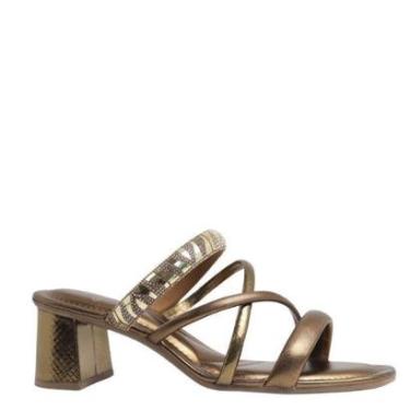 Imagem de Tamanco Feminina Salto Grosso Brilho Conforto Dakota Y7671 - Preto - 34-Feminino