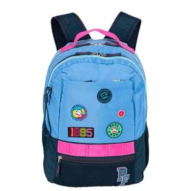 Imagem de Mochila 2 Compartimentos Paul Frank Casual Patches - Azul, Azul