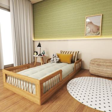 Imagem de Cama Infantil Montessoriana Solteiro Duna Zoe Carvalho Mel