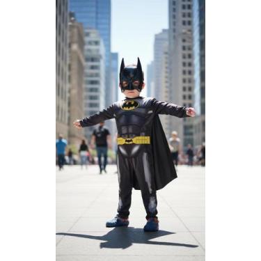 Imagem de Fantasia Do Batman Longa Com Mascara Enchimento e Capa - RR Store 2, M