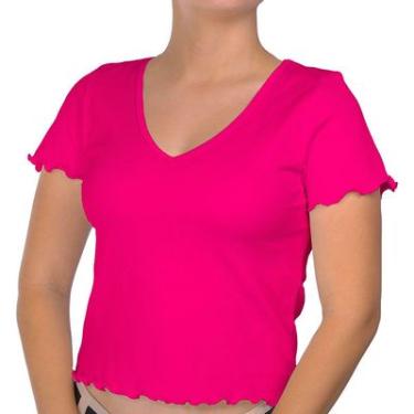 Imagem de Blusa Canelada Manga Curta Frufru Dorama DelRio Confortável