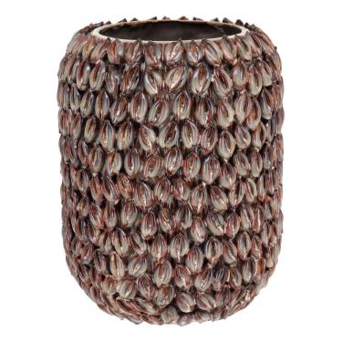 Imagem de VASO DECORATIVO ENFEITE PLANTA CERÂMICA 23x18x18cm BEGE