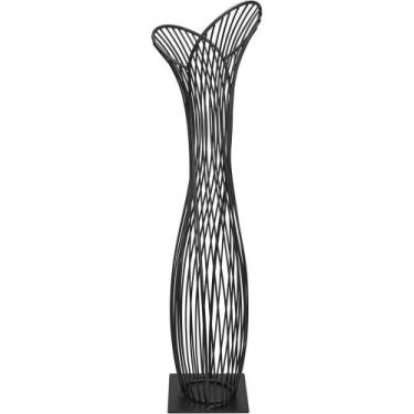 Imagem de Vaso Decorativo Enfiete Casa Aramado Home&co Metal 62x16x16cm Preto - 