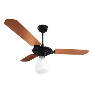 Imagem de Ventilador Teto Yris Preto Pá Mogno Motor Grande Cor Das Pás Mogno Cor