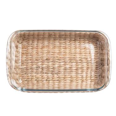 Imagem de Travessa retangular Vimini Vidro Borossilicato Rattan P -Dynasty, 3 me