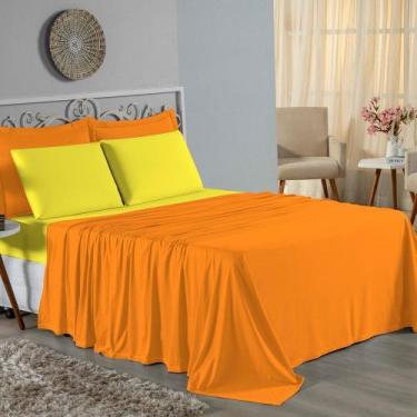 Imagem de Jogo de Cama Casal Nobre 4 Peças Lençol com Elástico de 30cm de Altura