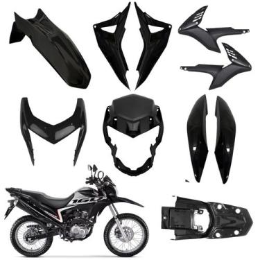 Imagem de Kit carenagem completo dianteiro traseiro preto honda nxr bros 160 201