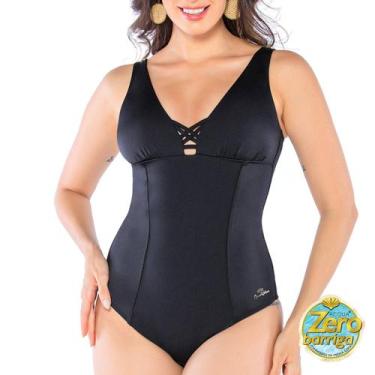 Imagem de Maiô Preto Liso Zero Barriga Banho De Mar 601576, 44