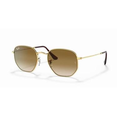 Imagem de Óculos de sol Ray-Ban 0RB3548 Hexagonal, Dourado, 54